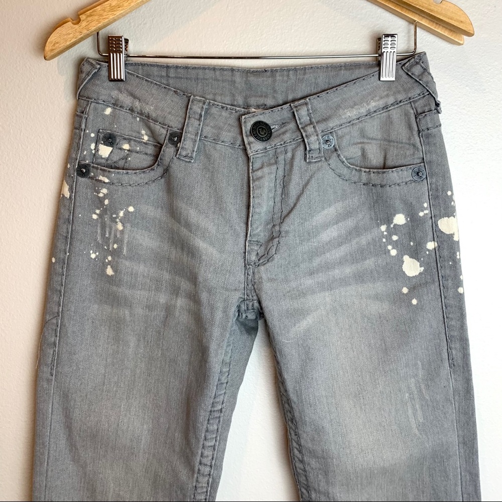 True Religion Gray Splatter Billy Jean Size 28